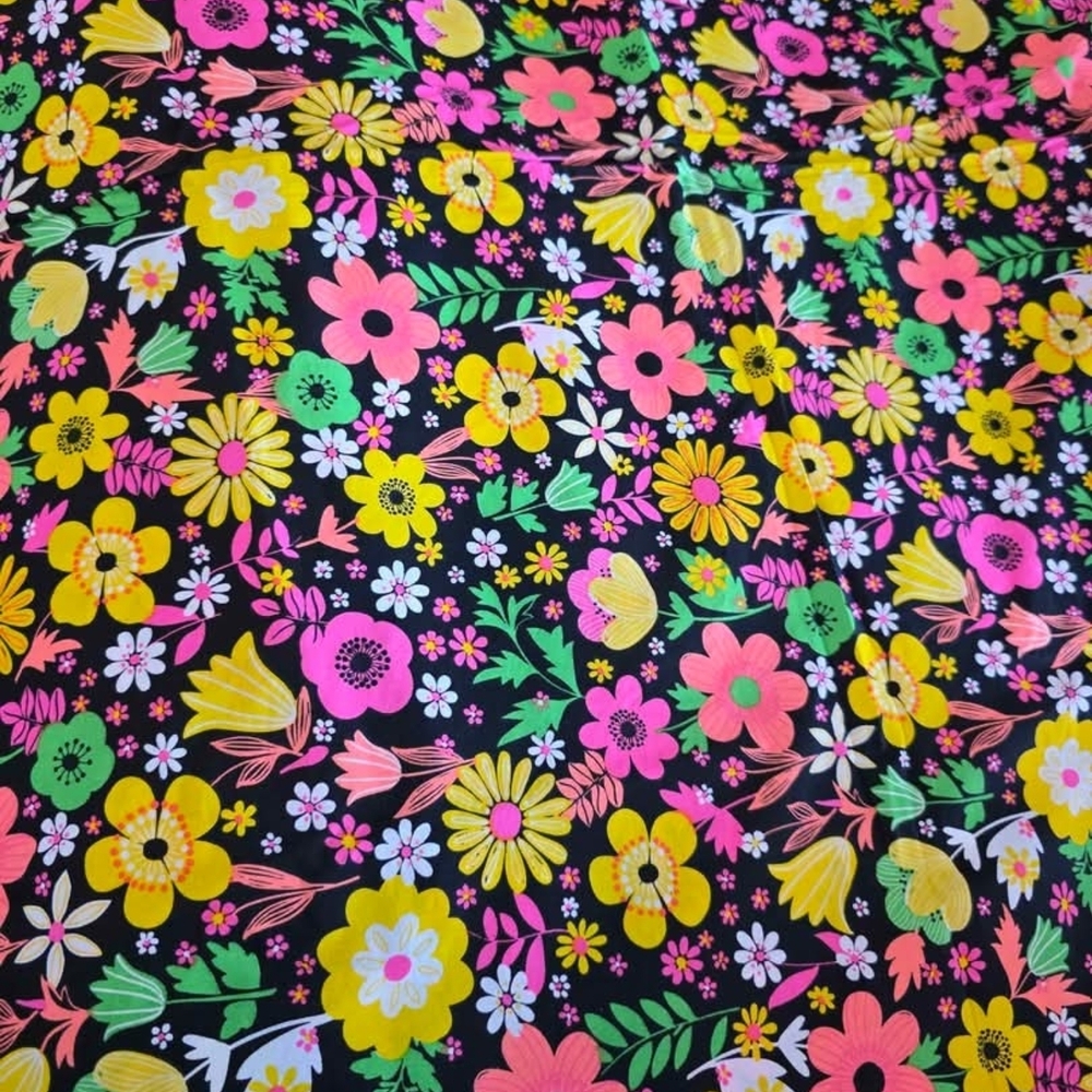 Vibrant Floral Pattern Fabric
